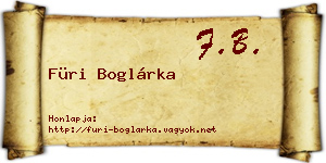 Füri Boglárka névjegykártya